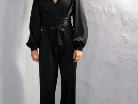 Neo Noir - Rimaldi Heavy Sateen Jumpsuit 164535 - 100 - Black For Sale