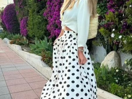 Valentin Studio - Pleated Dot Skirt - Off White Sale