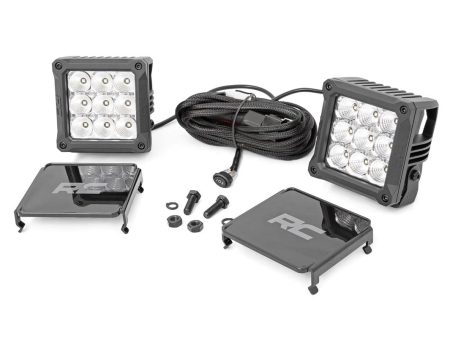 4 Inch Chrome Series LED Light Pods | Square | White DRL | Pair PN# 70905DRL Cheap