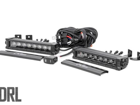 8 Inch Black Series LED Light Bar | Single Row | Cool White DRL | Pair PN# 70728BLDRL Online