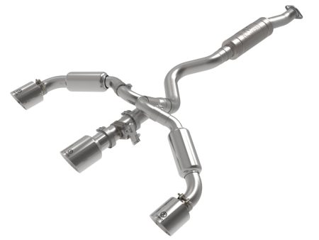 aFe 23-24 Toyota GR Corolla L3 1.6L (t) Gemini XV 3in to 2-1 2in Cat Back Exhaust w  Polished Tips on Sale