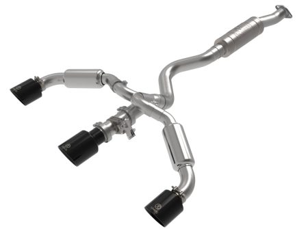 aFe 23-24 Toyota GR Corolla L3 1.6L (t) Gemini XV 3in to 2-1 2in Cat Back Exhaust w  Black Tips Hot on Sale