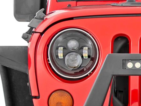 7 Inch LED Headlights | DOT Approved | Jeep Wrangler JK Wrangler TJ Wrangler Unlimited 4WD PN# RCH5000 For Cheap